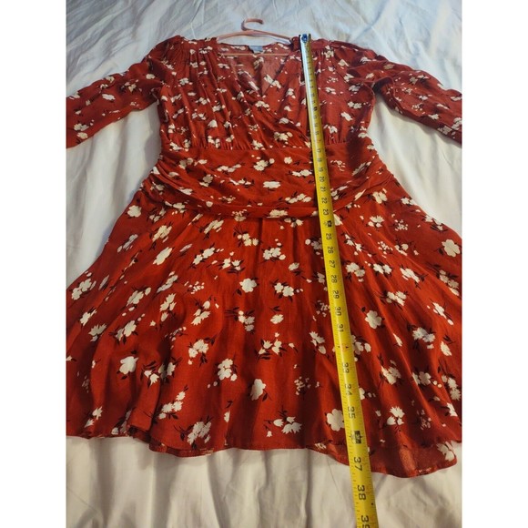 asos Dress Size 10 Brownish/Burnt Orange Multicolor Floral Side Zip - Picture 6 of 10